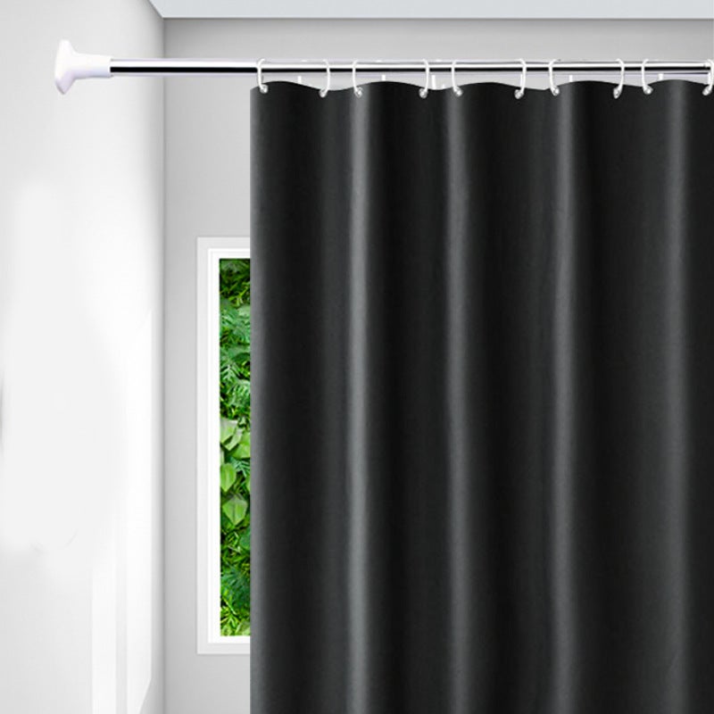 Wodoodporna i odporna na pleśń zasłona prysznicowa z materiału z haczykami, szerokość 180 cm, wysokość 180 cm, kolor Pure Black