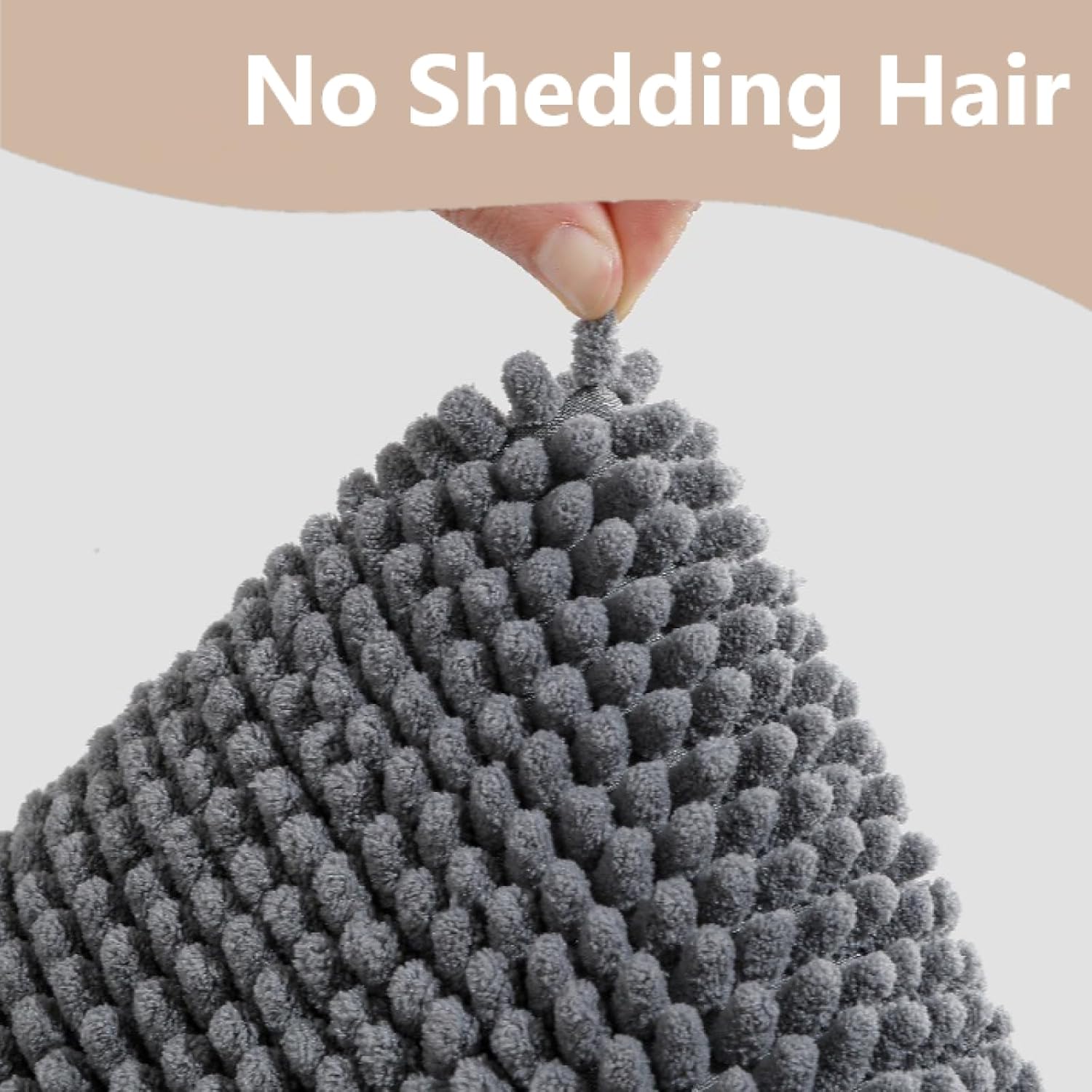 Tapete de banho, tapete de chuveiro antiderrapante, tapete de banheiro de chenille, absorvente de água, lavável à máquina, secagem rápida - 4