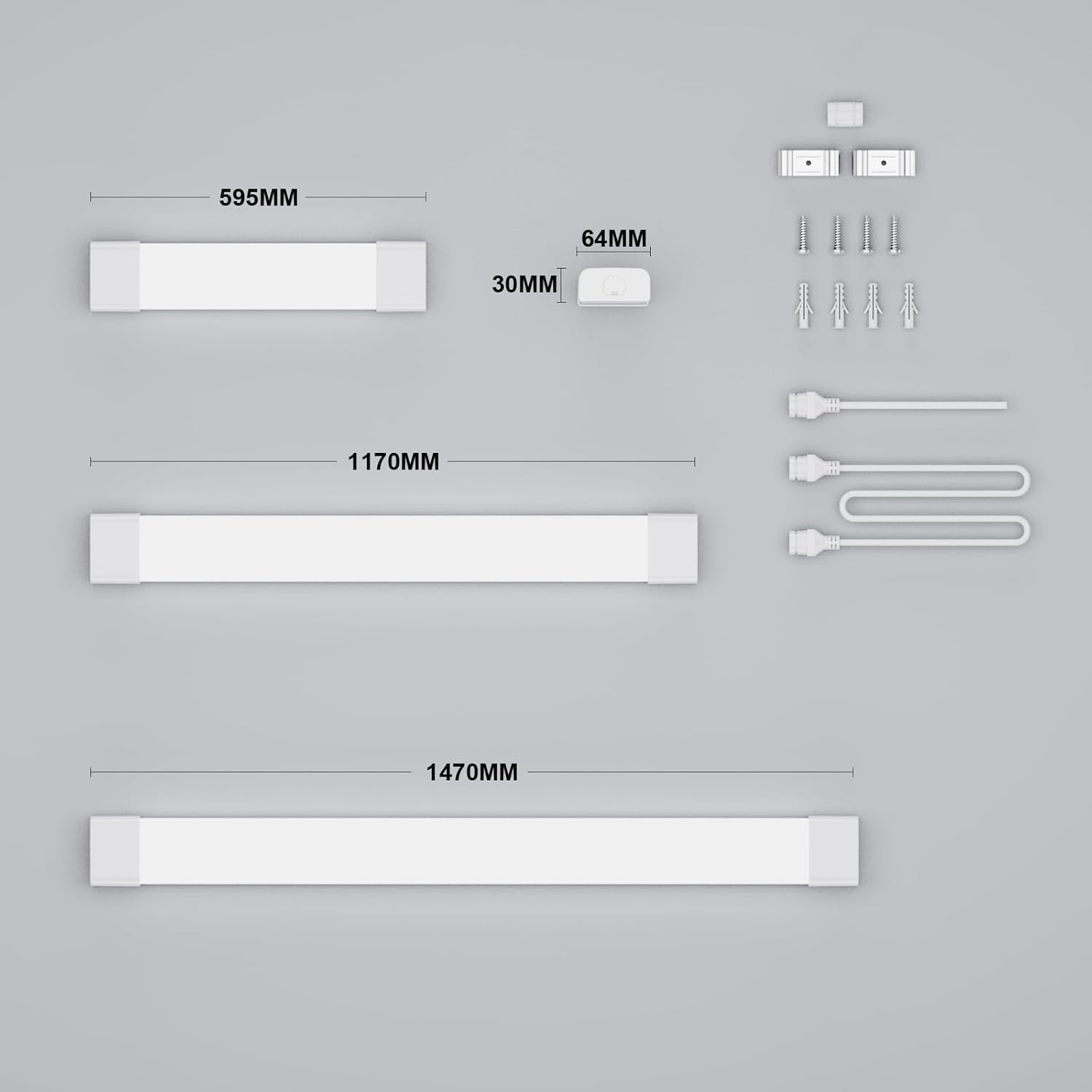 Tube LED résistant à l'humidité Amdelne 60 cm 18 W blanc chaud 4000 K 2000 LM triple protection IP65 blanc avec prise - 9