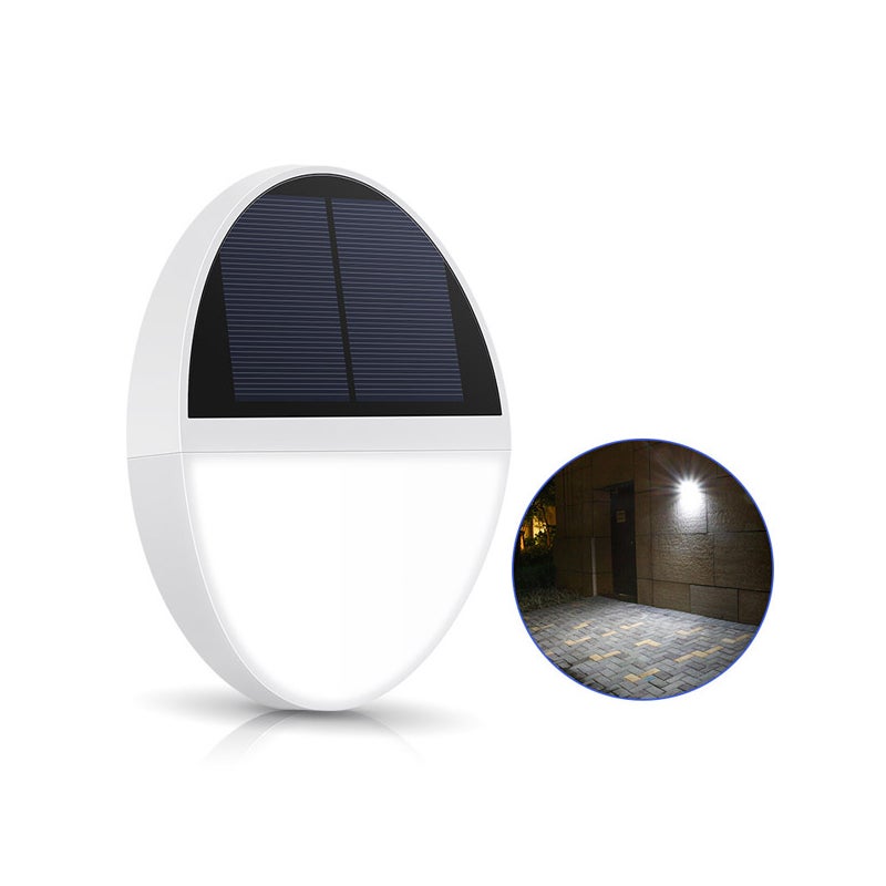 Zewnętrzna solarna automatyczna lampa indukcyjna, naświetlacz ścienny LED IP65 159, oświetlenie awaryjne klatki schodowej 6000K - 1 szt.