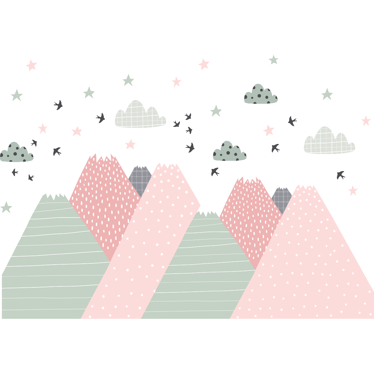 Adesivo bambino di montagna scandinavo bika - Sticker adesivo - adesivi murali - 120x180cm - 2