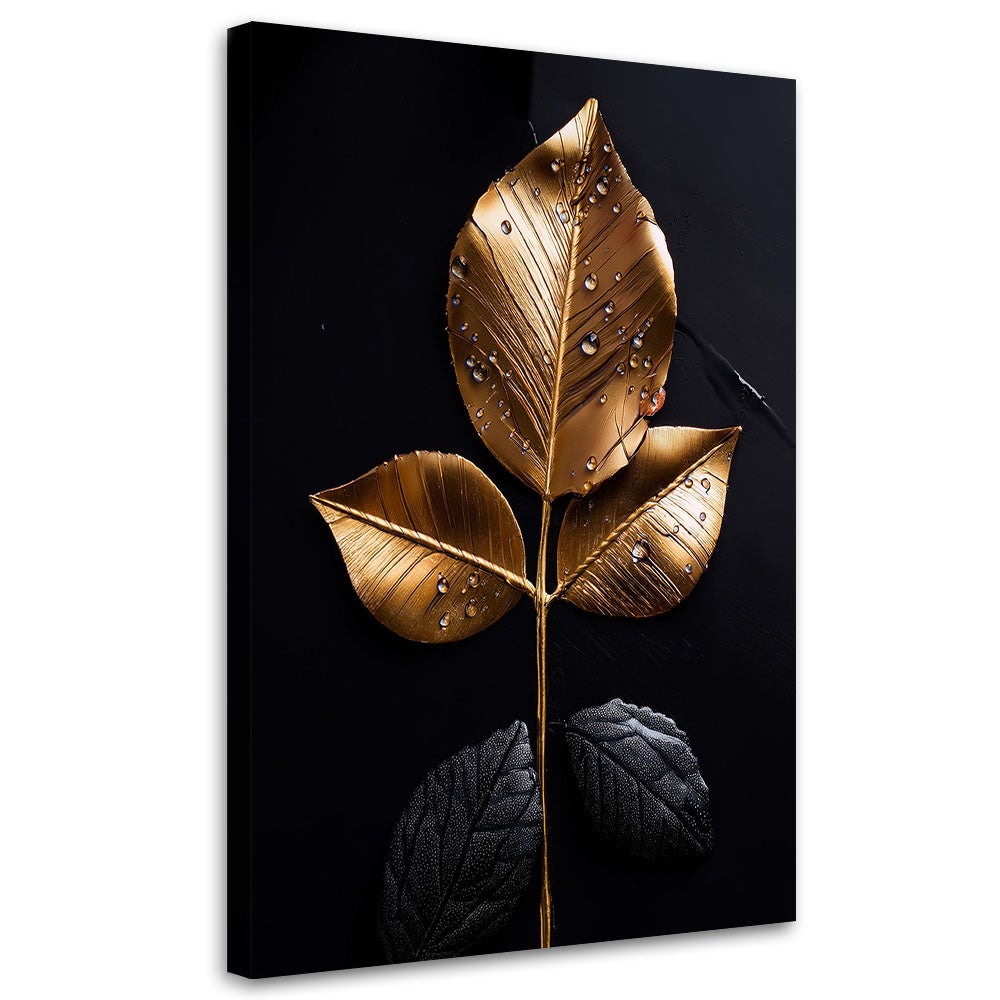Obraz na płótnie, Złoty Liść Rośliny Glamour 40x60