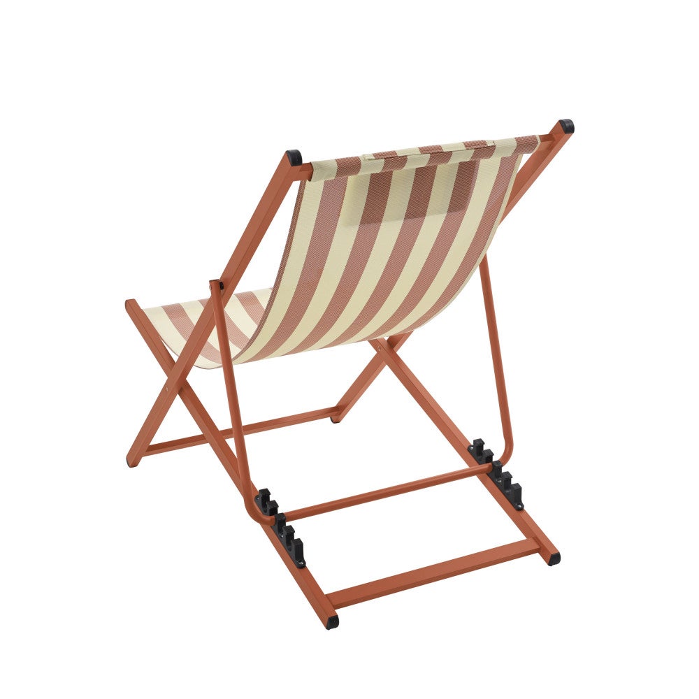 Lot 2 chiliennes aluminium transat jardin chaise longue extérieur terrasse Brisa - 6