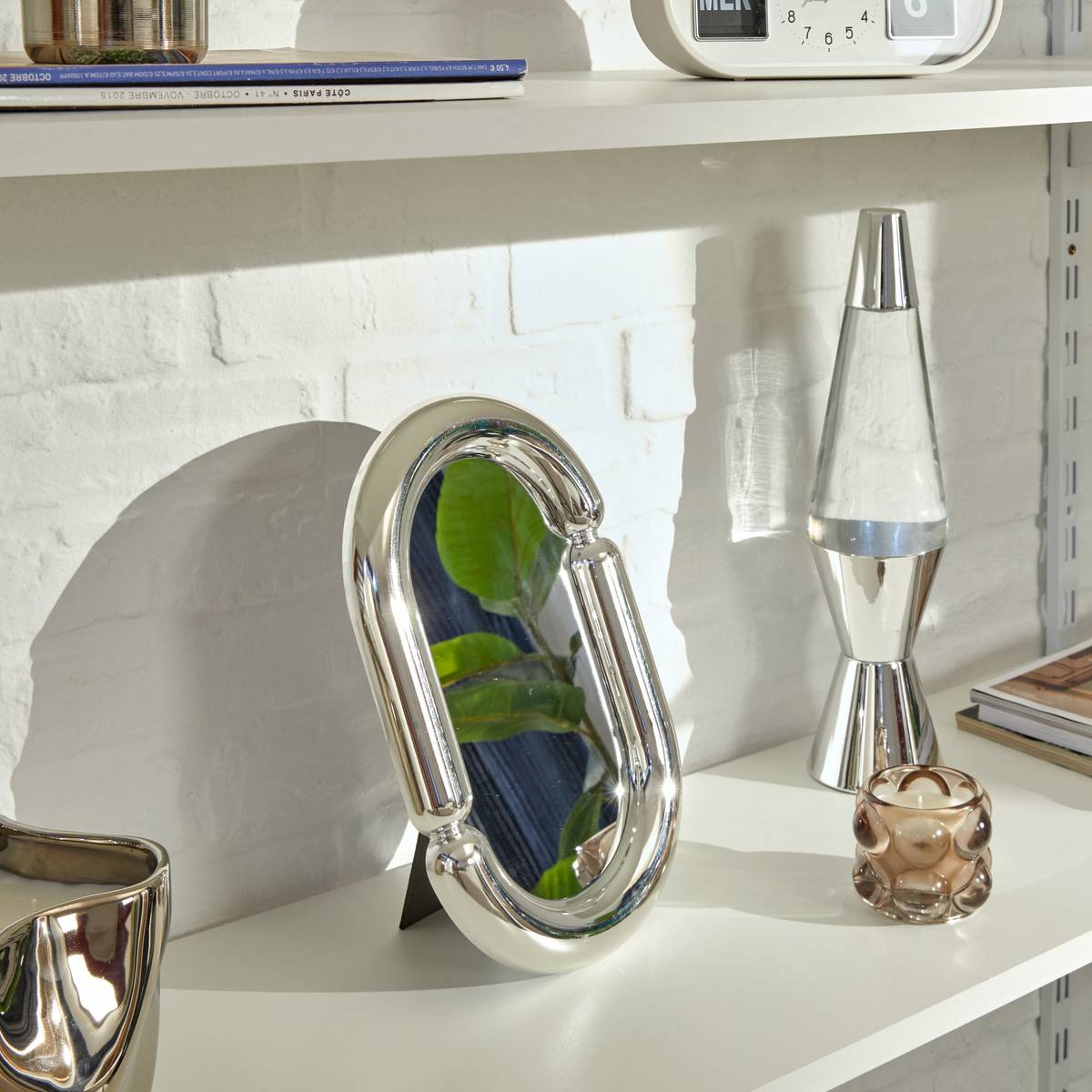 Miroir à poser Sky H.30cm plastique argent - Atmosphera créateur d'intérieur - 2