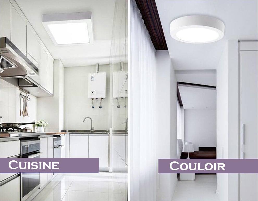 Plafoniera led quadrata da superficie 18W 225x225mm Bianco Neutro 4000K - Digilamp - 5