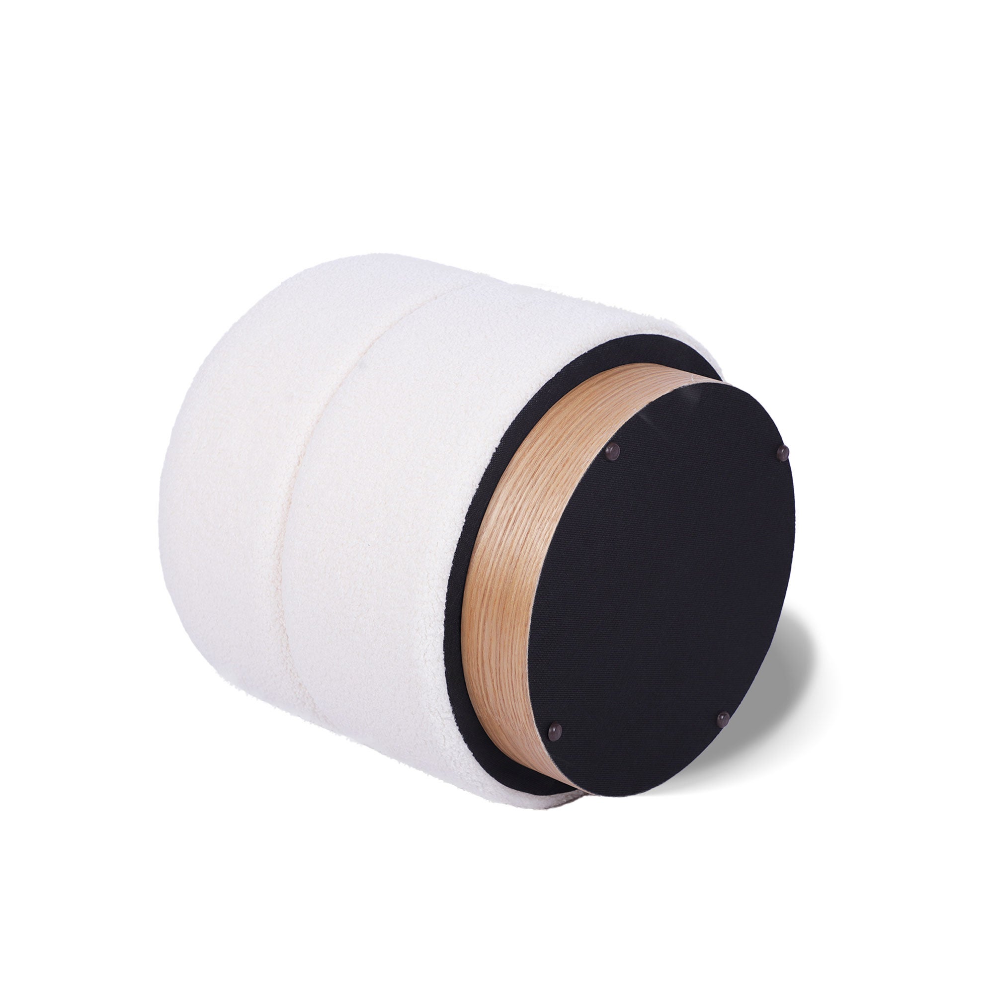 Pouf coffre ROMÉO tissu bouclette blanc - 5