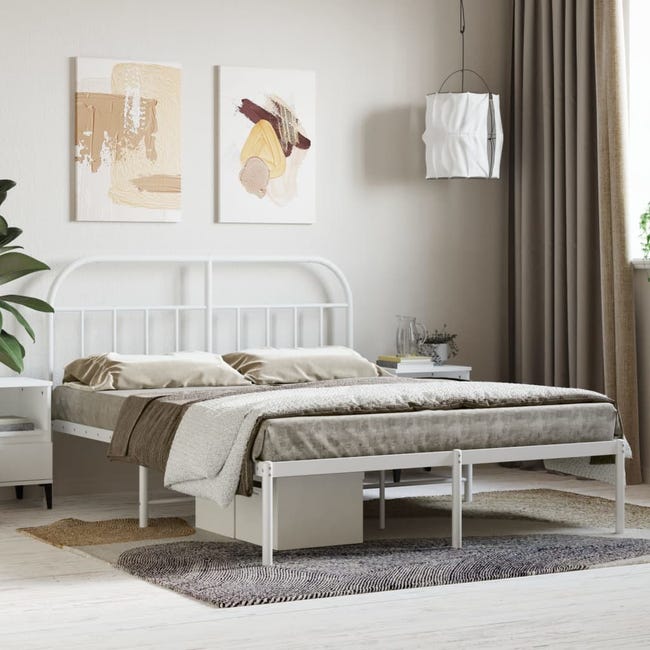 ZHU Cadre de lit avec tête de lit blanc 140x190 cm bois massif A3193577 ZHU Cadre de lit avec tête de lit blanc 140x190 cm bois massif A3193577