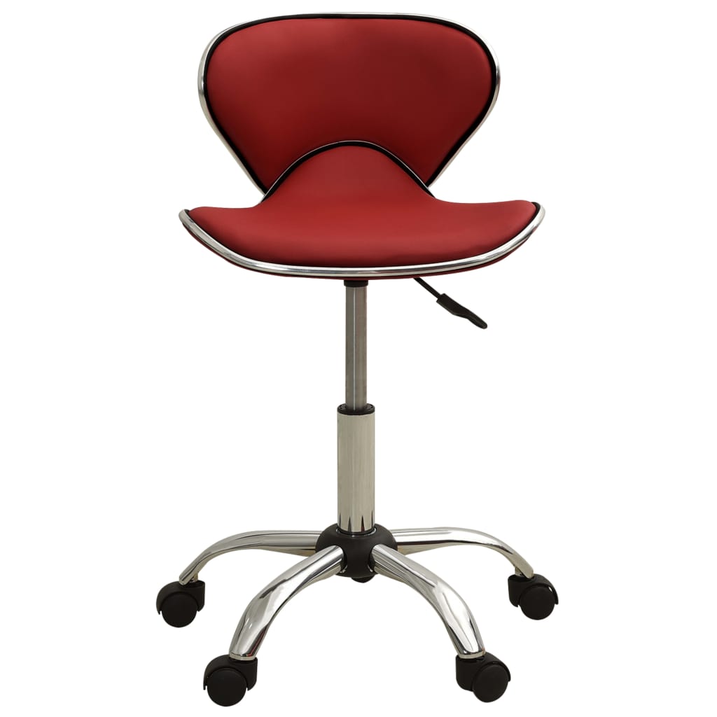 Taburete de salón de belleza de cuero sintético vino tinto - comfortxl