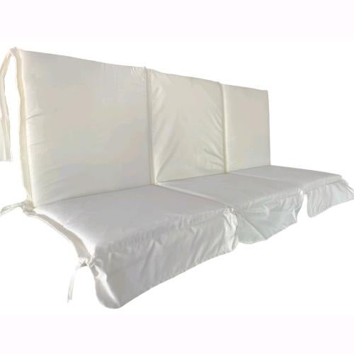 BUONOCORE Cuscino per Dondolo Lastra 3 Posti 150 Cm Bianco/Verde