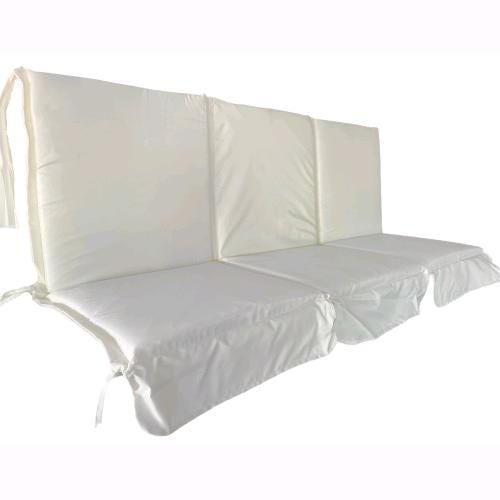 BUONOCORE Cuscino per Dondolo Lastra 3 Posti 150 Cm Bianco/Verde BUONOCORE Cuscino per Dondolo Lastra 3 Posti 150 Cm Bianco/Verde