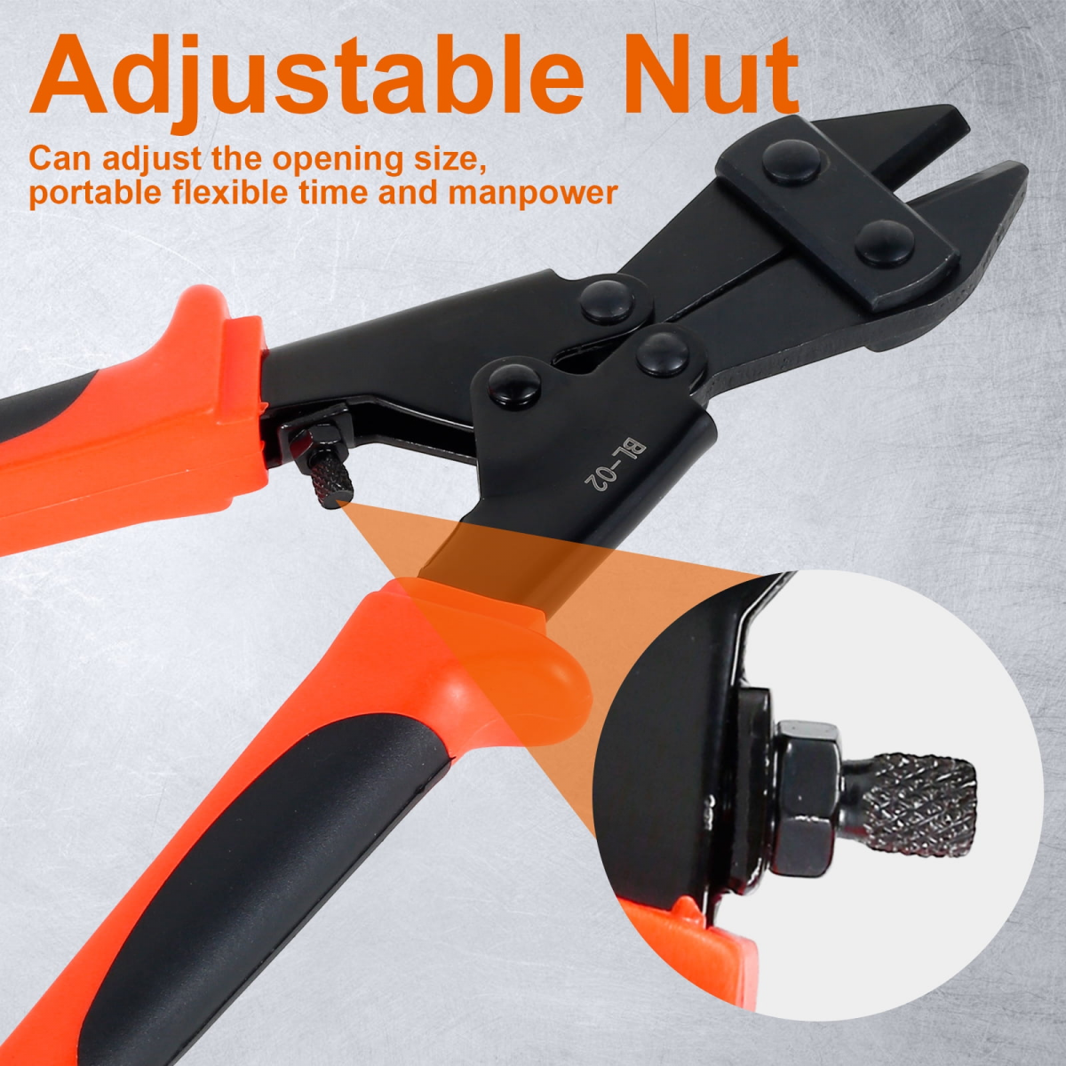 Tronchesi per bulloni resistenti da 20 cm (8 pollici) con impugnature ergonomiche antiscivolo per tagliare chiodi, filo spinato e viti ad alta - 5