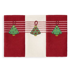 Set 3 Strofinacci Natalizi Ricamati | Cake Design - Cotone 100%, 40x60 Cm