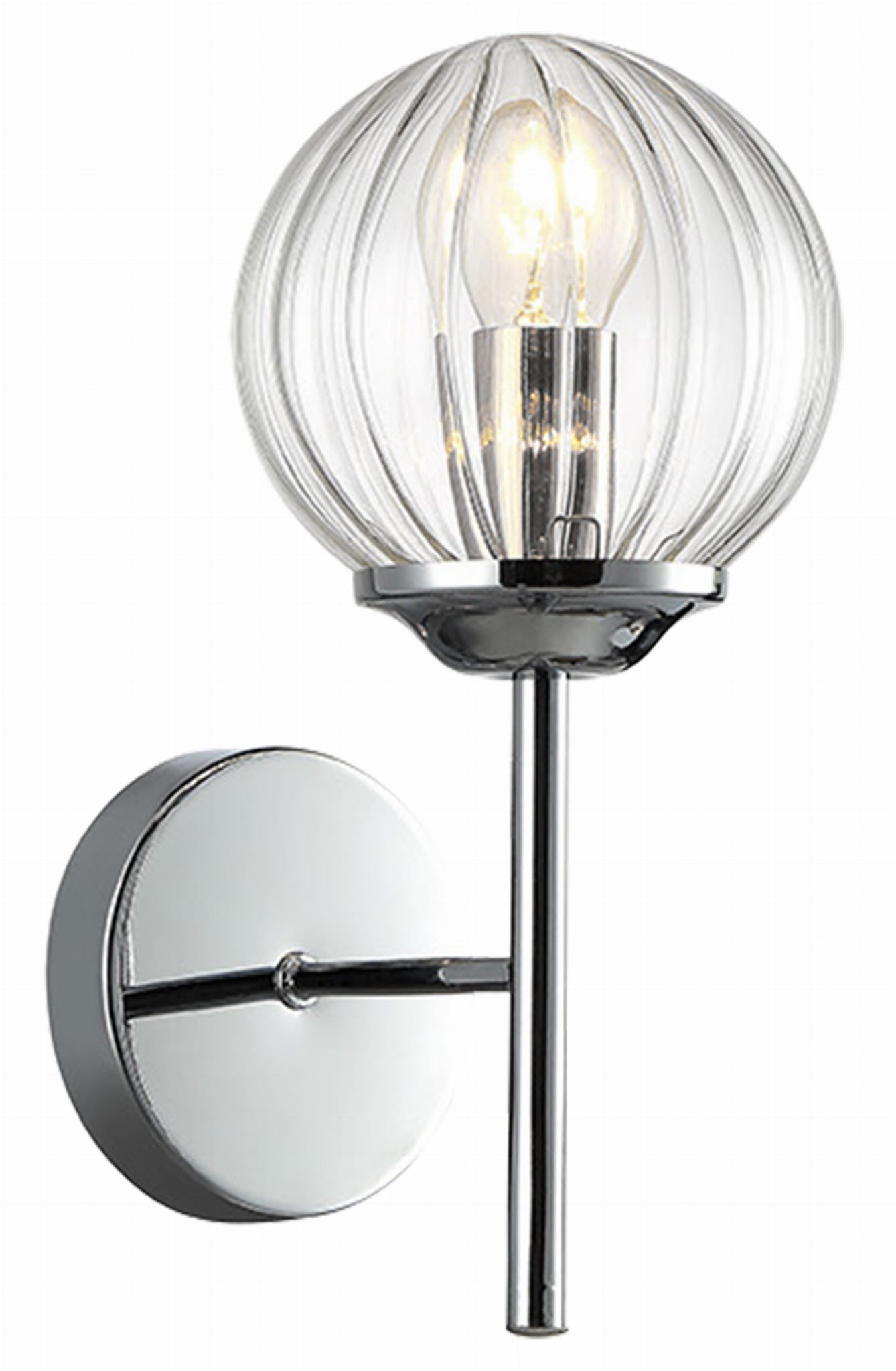 Kinkiet ścienny Best chromowany przezroczysty 1xE14x40W wym: 27 x 17 x 12 cm szkło IP20 Candellux
