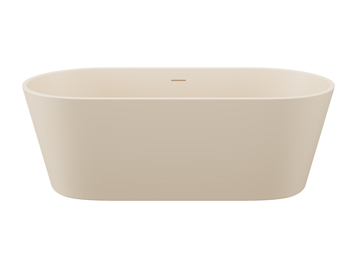 Baignoire îlot ovale - 159 x 74 x 56 cm - Acrylique - Beige mat - 255L - LUZECA - 2