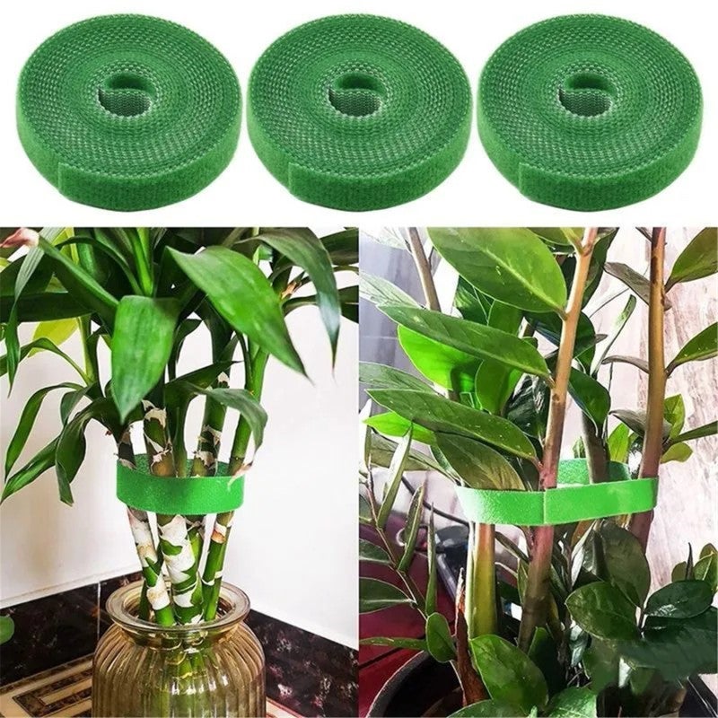 6 rouleaux de ruban adhésif en nylon réutilisable pour plantes de jardin, tomates, fleurs ou légumes en bacs surélevés, vert, 10 mm x 2 m - 7