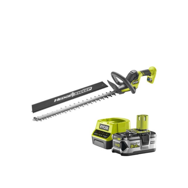 Pack RYOBI Taille-haies Linea 18V One+ INEA 55cm RY18HT55A-0 - 1 Batterie 5.0Ah - 1 Chargeur rapide RC18120-150