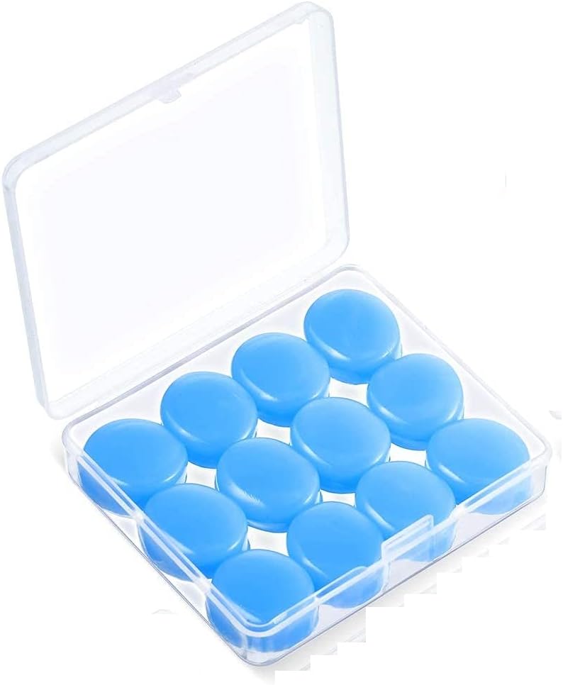 Generic, Zestaw 12 par silikonowych zatyczek do uszu wielokrotnego użytku do spania, pływania, podróży, na koncerty, do pracy, nauki, 1