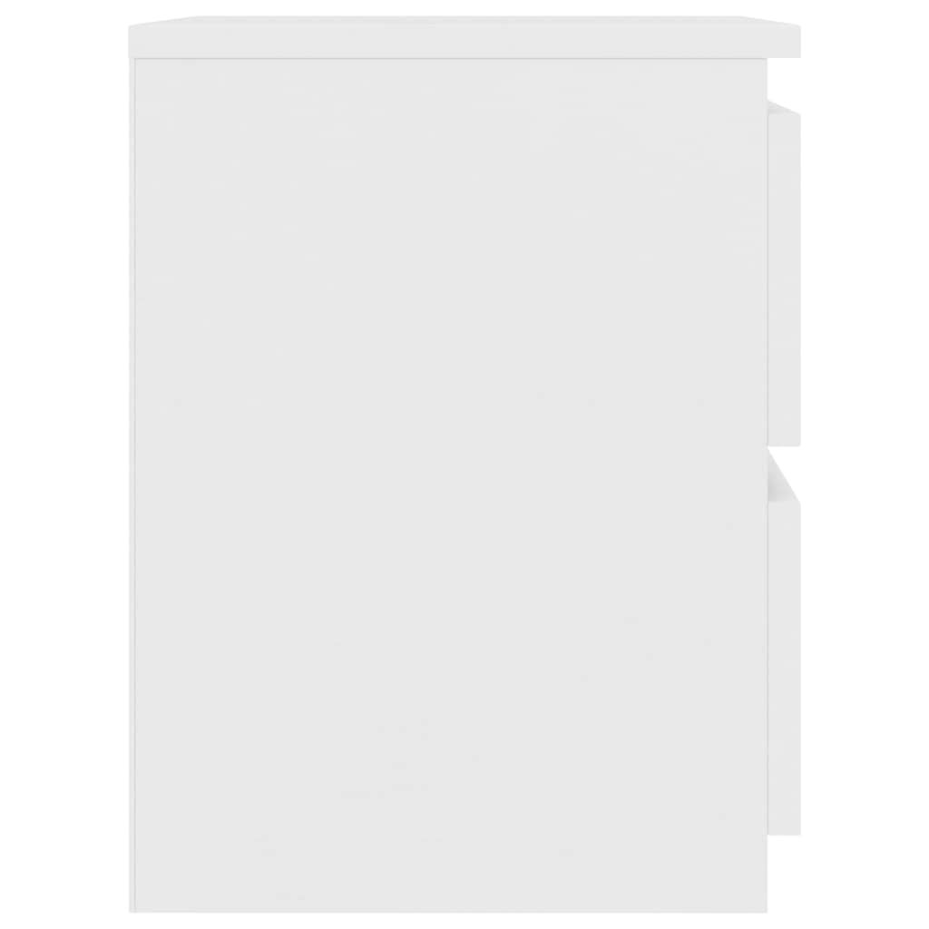 vidaXL Mesita de noche madera contrachapada blanco 30x30x40 cm - 6