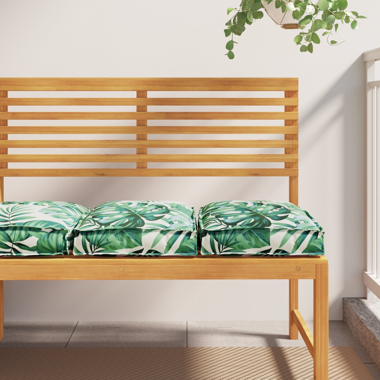 Poduszka Liść 2 pcs Wzór liścia 40 x 40 x 8 cm Materiał Oxford vidaXL
