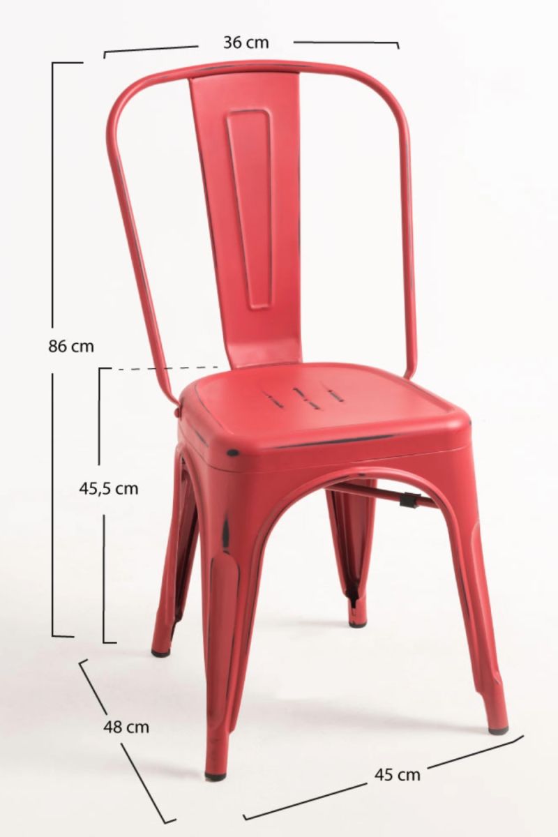 Pack 2 Cadeiras Torix Vintage - Vermelho vintage - 3