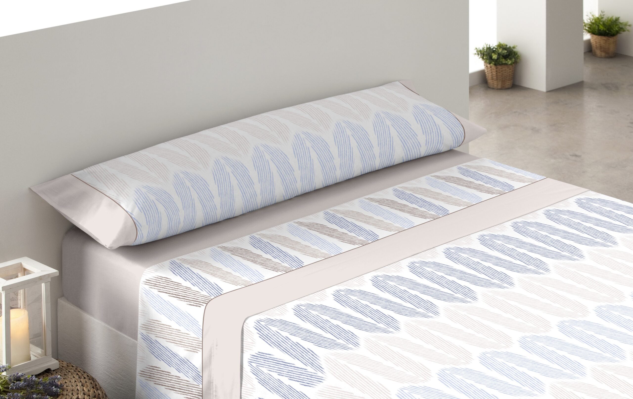 Juego de sábanas tres piezas donegal elipse cama de 105 beige