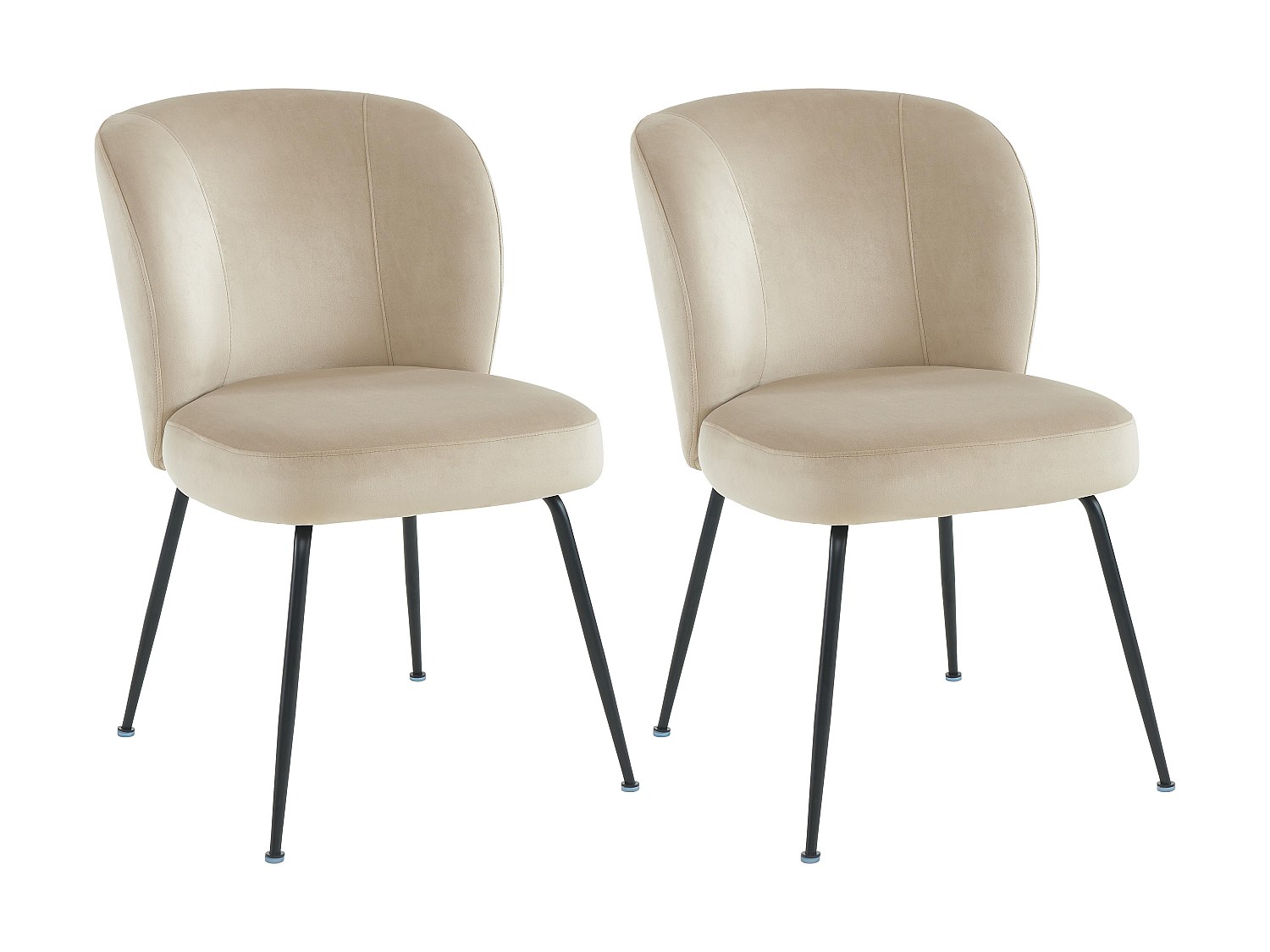 Zestaw 2 krzeseł z weluru i metalu – kolor beżowy – POLPONA marki Pascal MORABITO