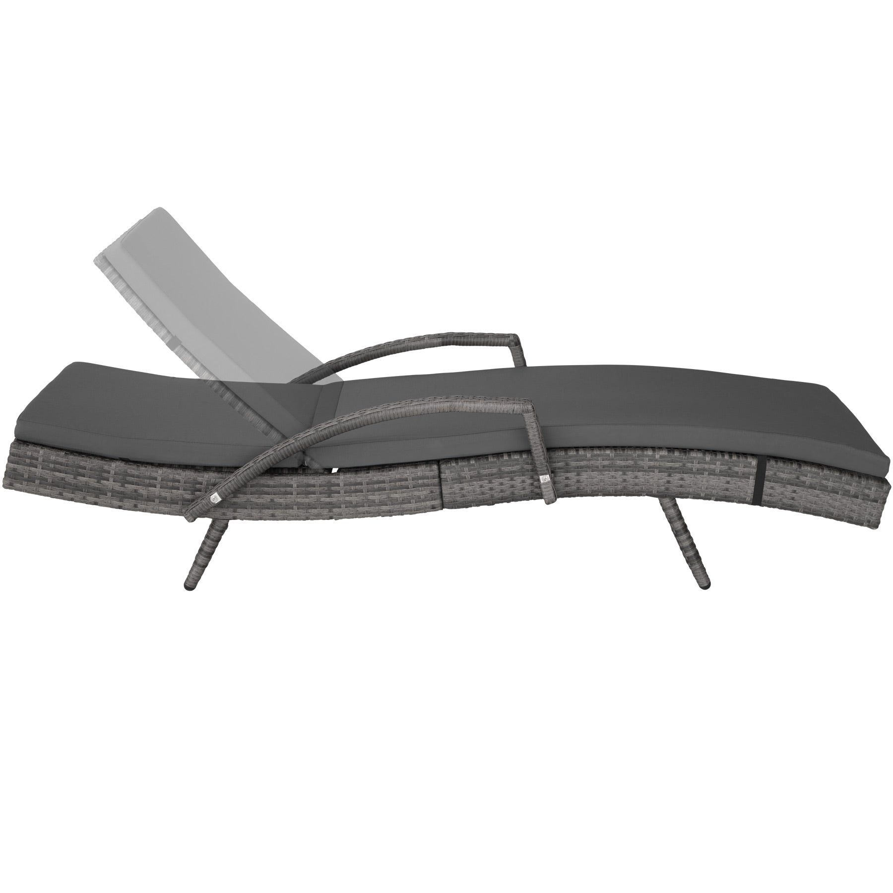 Bain de soleil en résine tressée et aluminium avec dossier réglable sur 5 positions TECTAKE - 3