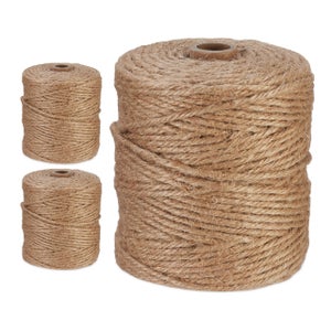 Lot De 2 Rouleaux De Ficelle En Jute Relaxdays - 50 M Chacun, épaisseur 5 Mm - Pour Bricolage, Jardin, Emballage, Décoration