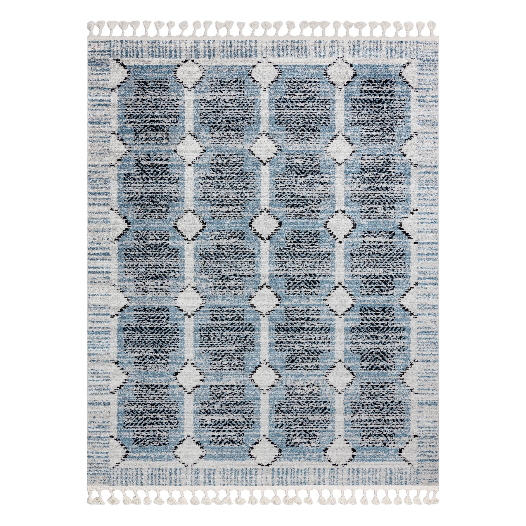 Dywan nowoczesny BELLE BR22A beż / niebieski Frędzle 120x170 cm - 3