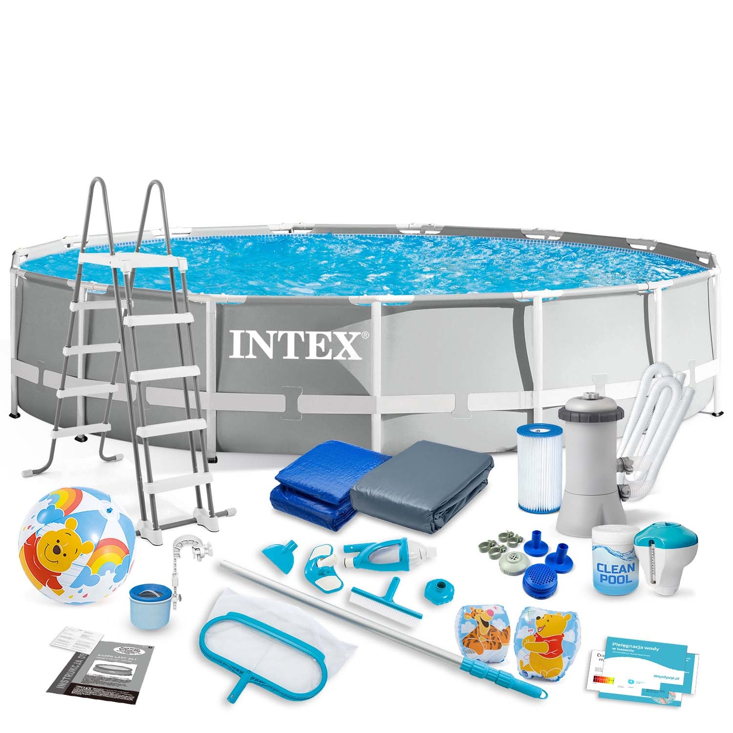 Basen ogrodowy stelażowy Intex 457x107 cm zestaw 21w1 26724