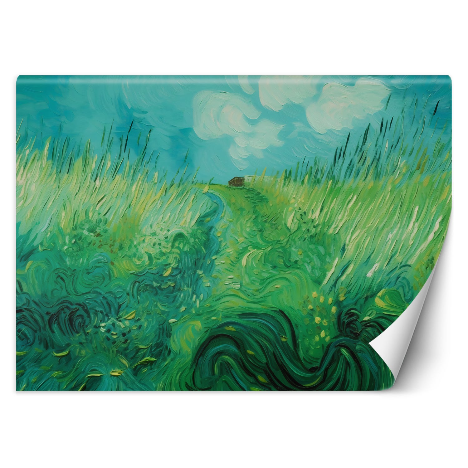 Fototapeta, Pole z zieloną pszenicą - V. van Gogh 300x210