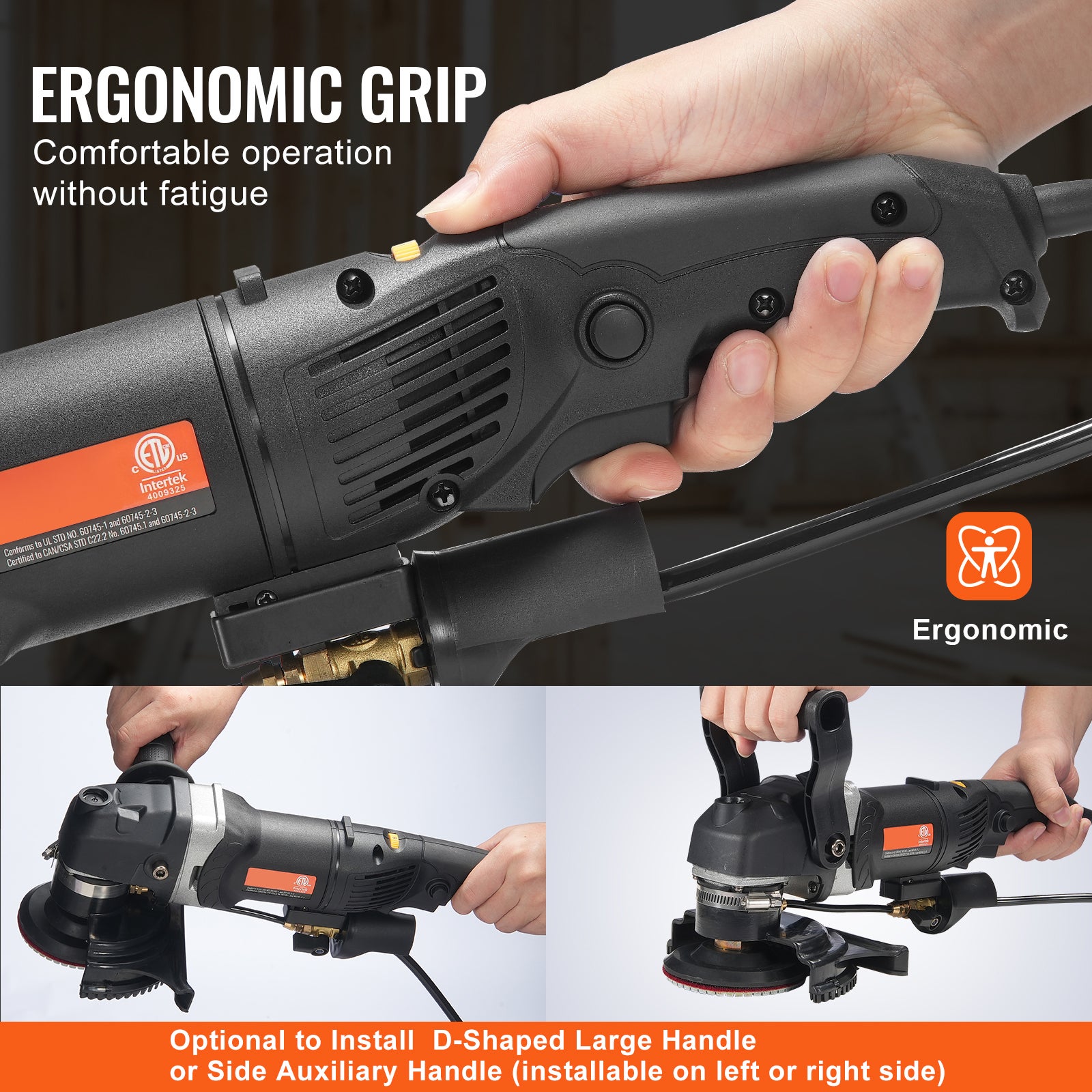 Polisseuse humide SucceBuy 800 W,meuleuse béton 4 po avec 6 vitesses et 7 kits de polissage,pour marbre,granit,pierre,roche,carrelage - 8