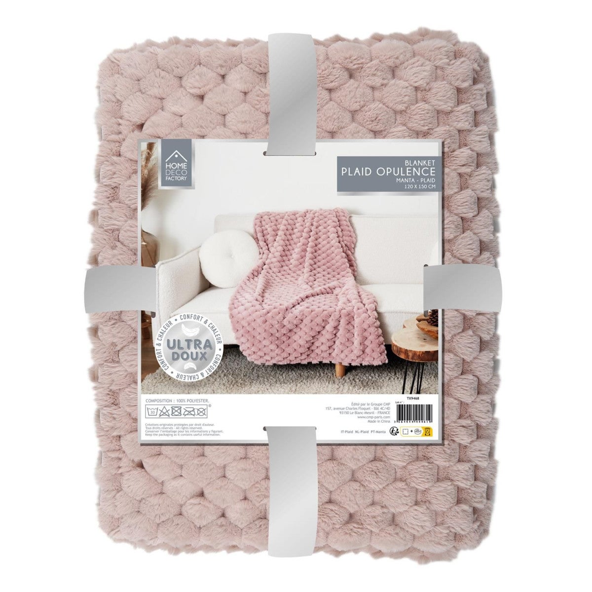 Plaid - HOME DECO FACTORY - Opulence - Imitation Fourrure - Rose - 6