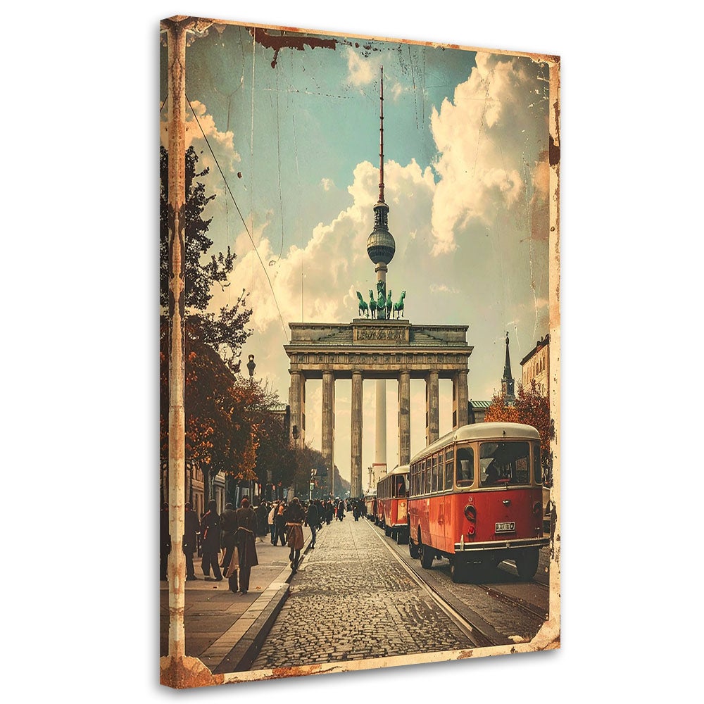 Obraz do salonu sypialni kuchni biura, Berlin Brama Branderburska w stylu rerto 80x120