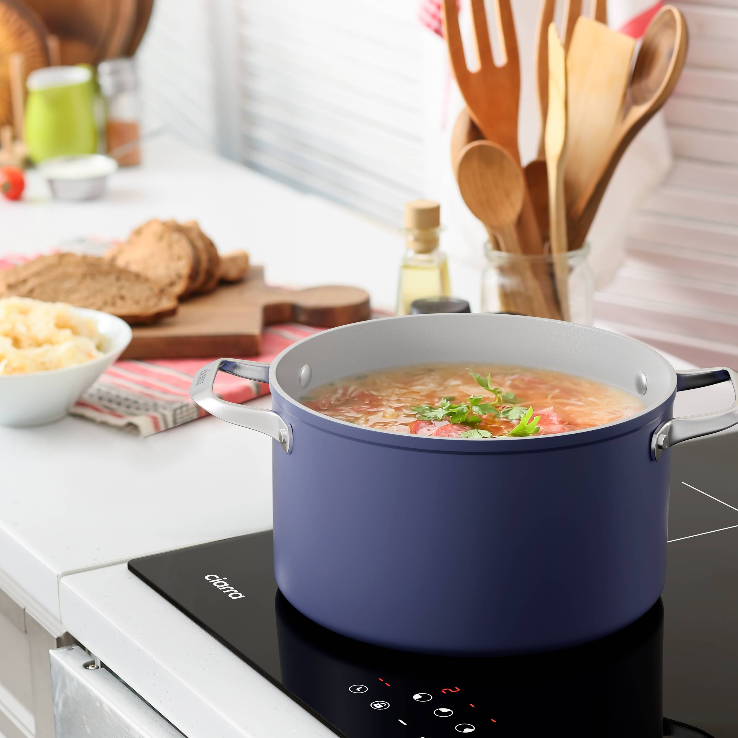 CIARRA Placa de Inducción 3 fuegos 6200W 59x52cm Temporizador 99 Min Auto-Stop CD3BIH - 7