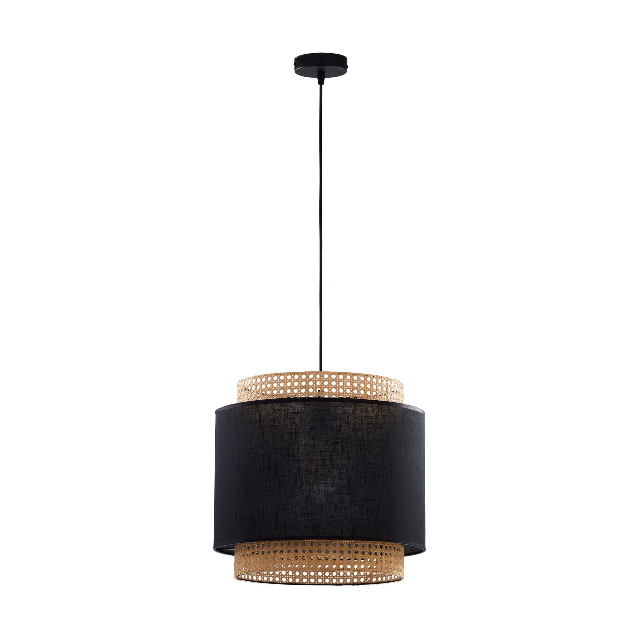 Lampa sufitowa wisząca Boho czarna 1xE27x15W boho wym: 175 x 38 x 38 cm wiklina / rattan / słoma TK Lighting