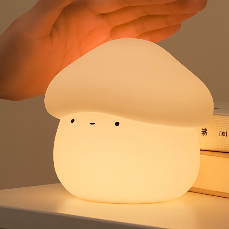 Luce Notturna A Fungo In Legno E Silicio – Ricaricabile USB, Touch Sensor, 3 Luminosità, Magnetica - 2