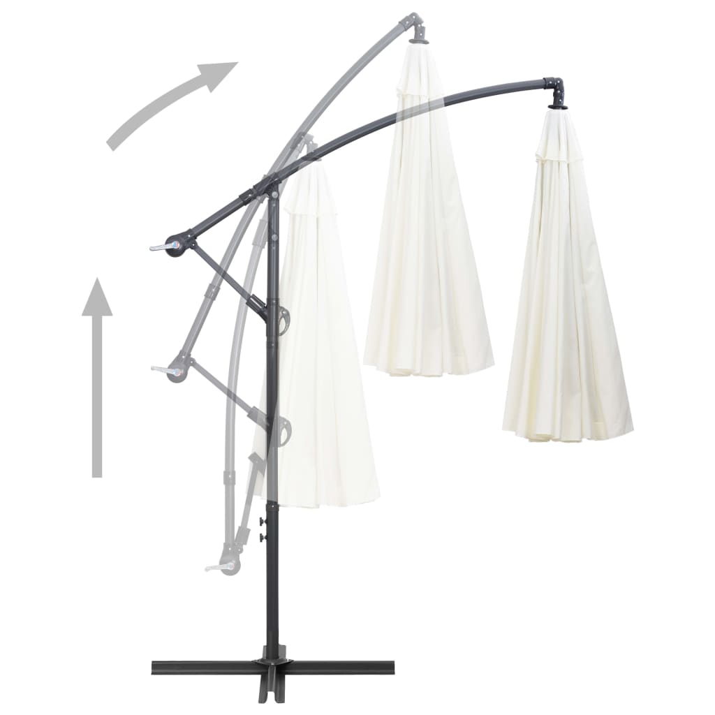 Parasol suspendu Blanc 3 m Aluminium - 8