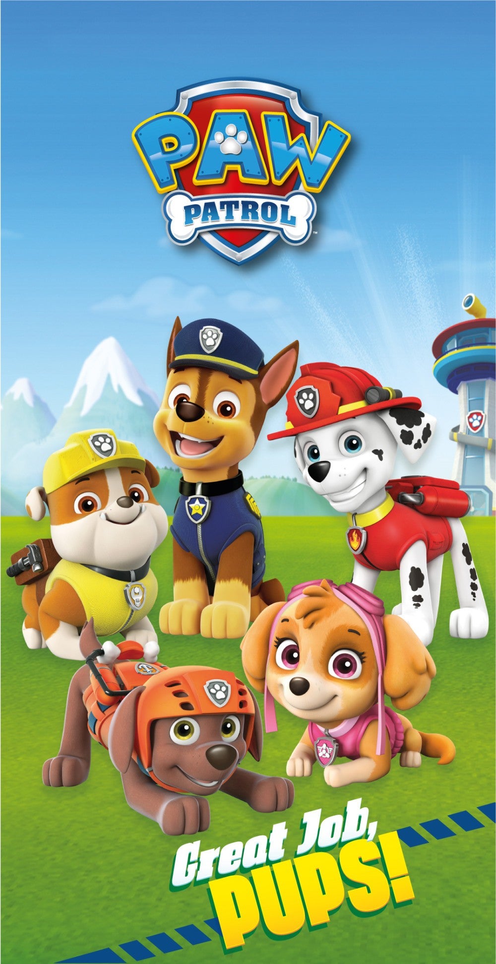 Serviette Paw Patrol 100% Coton 140x70cm - Ultra Douce, Pour Bain Ou Plage, Enfants Filles/garçons