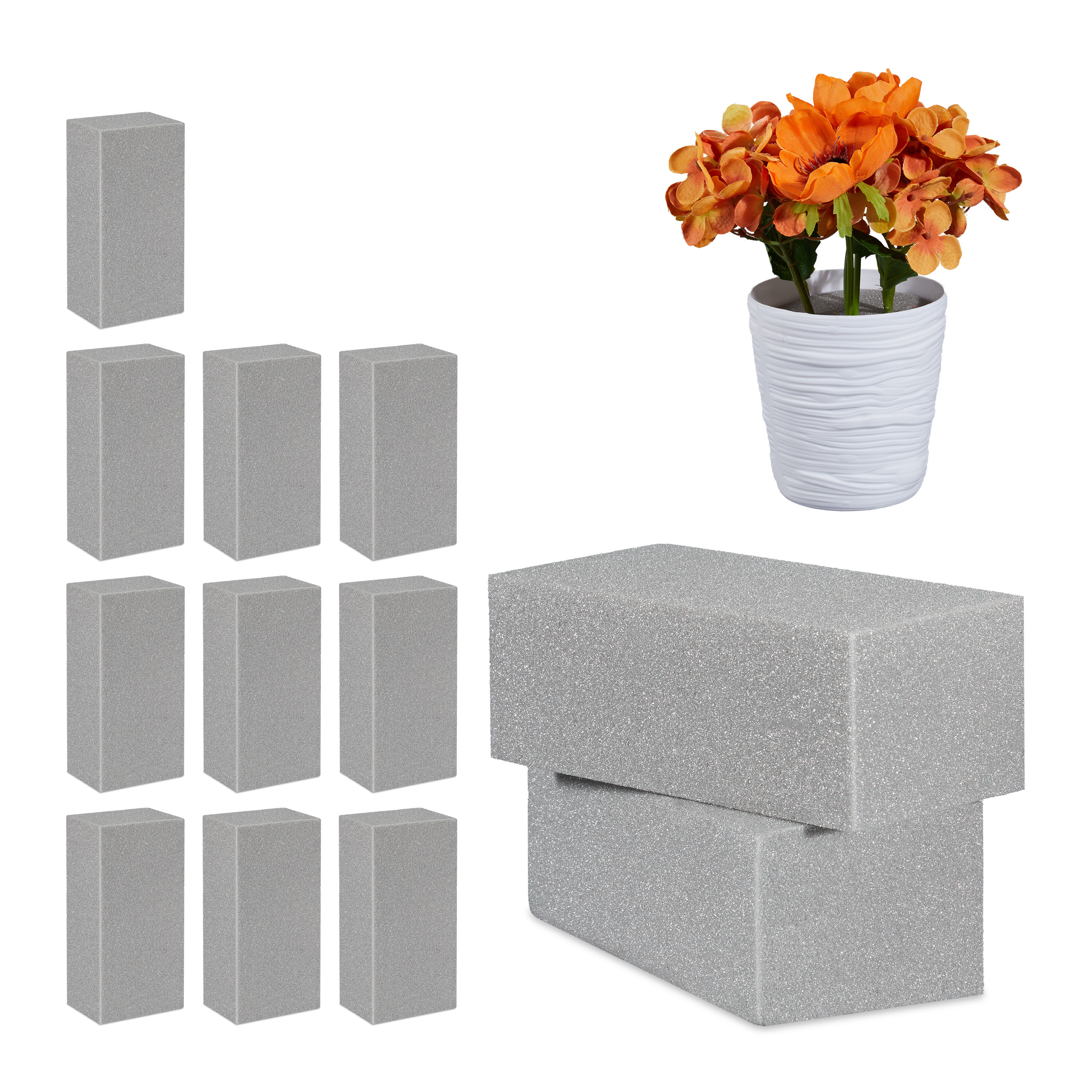 Lot De 12 Mini Supports Ronds Mousse Florale GABEALF - Vert Pour Fleurs Sèches Et Humides