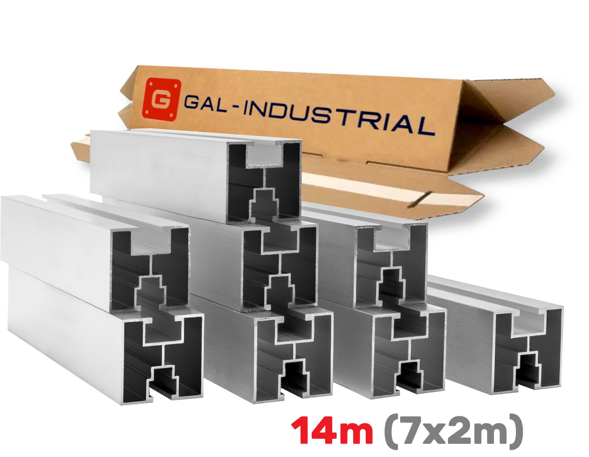 PROFIL ALUMINIOWY 40x40 DO MONTAŻU FOTOWOLTAIKI ZESTAW 14M (7X2M) TYP S