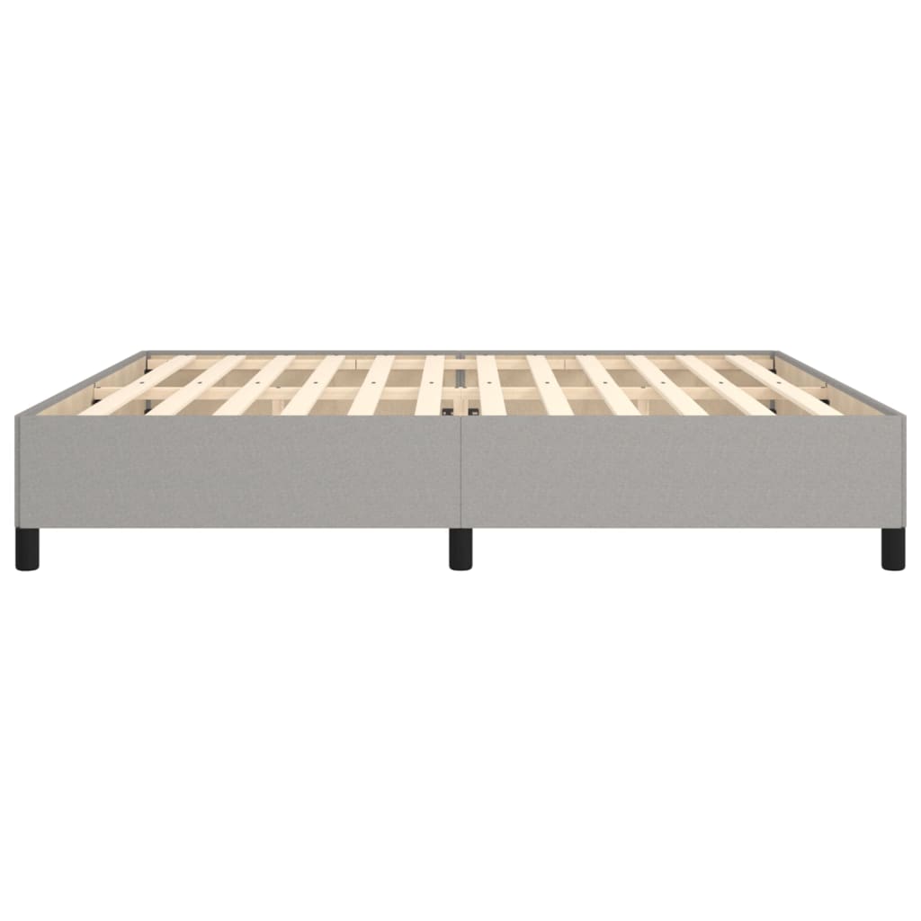 Cadre de lit sans matelas gris clair 200 x 200 cm en tissu - 6