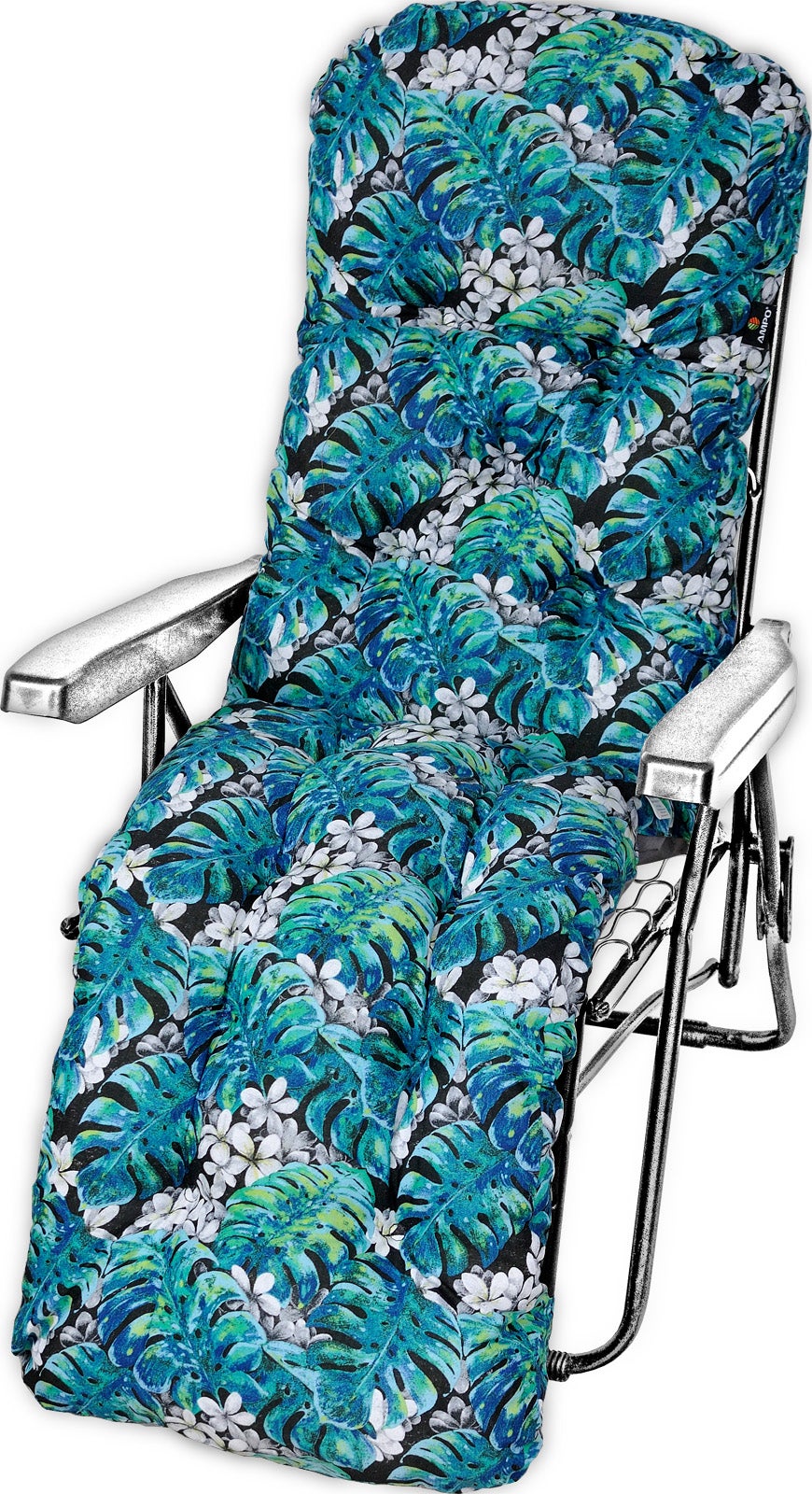 Poduszka ogrodowa na leżak z podnóżkiem AMPO niebieski czarny 1 szt.