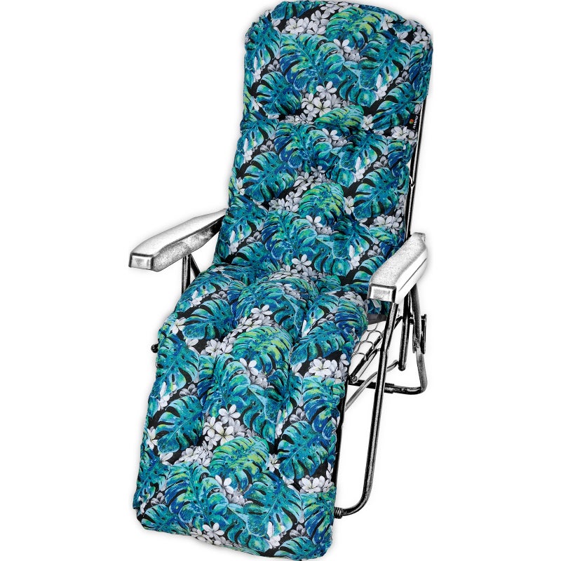 Poduszka ogrodowa na leżak z podnóżkiem AMPO niebieski czarny 1 szt.