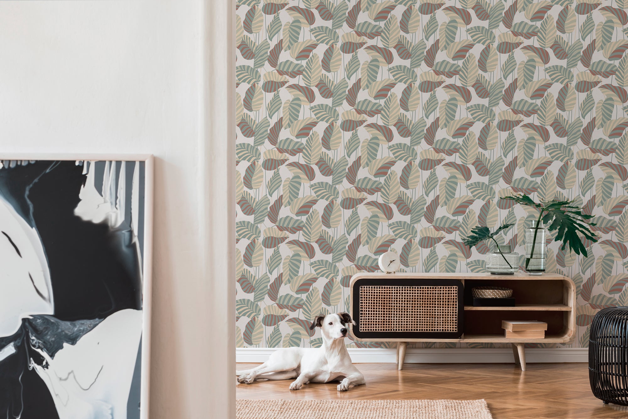 A.S. Création, carta da parati in tessuto non tessuto, carta da parati floreale, vegetale, rotolo 10,05 m x 0,53 m, AS390941, Bianco, Verde - 8