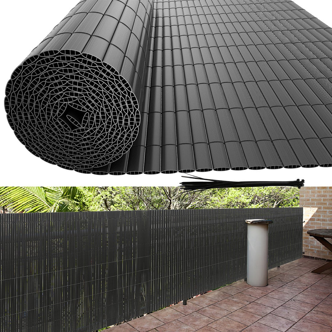 Solidna mata PVC – Zewnętrzna osłona prywatności do ogrodu, tarasu i ogrodzenia Szary 160 x 800cm