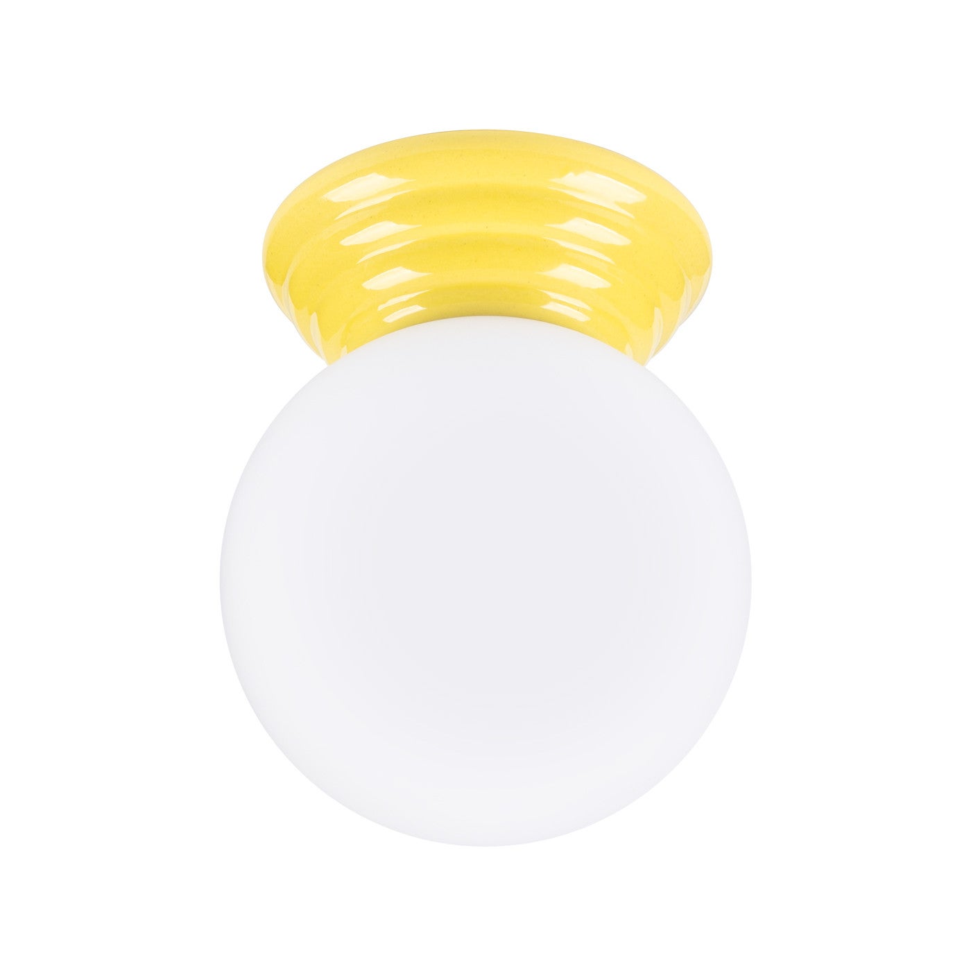 Lampa sufitowa ceramiczna szkliwiona ZORI żółto-biała 1xG9x8W ceramika / gips wym:12x12x16cm IP44 Sollux Lighting