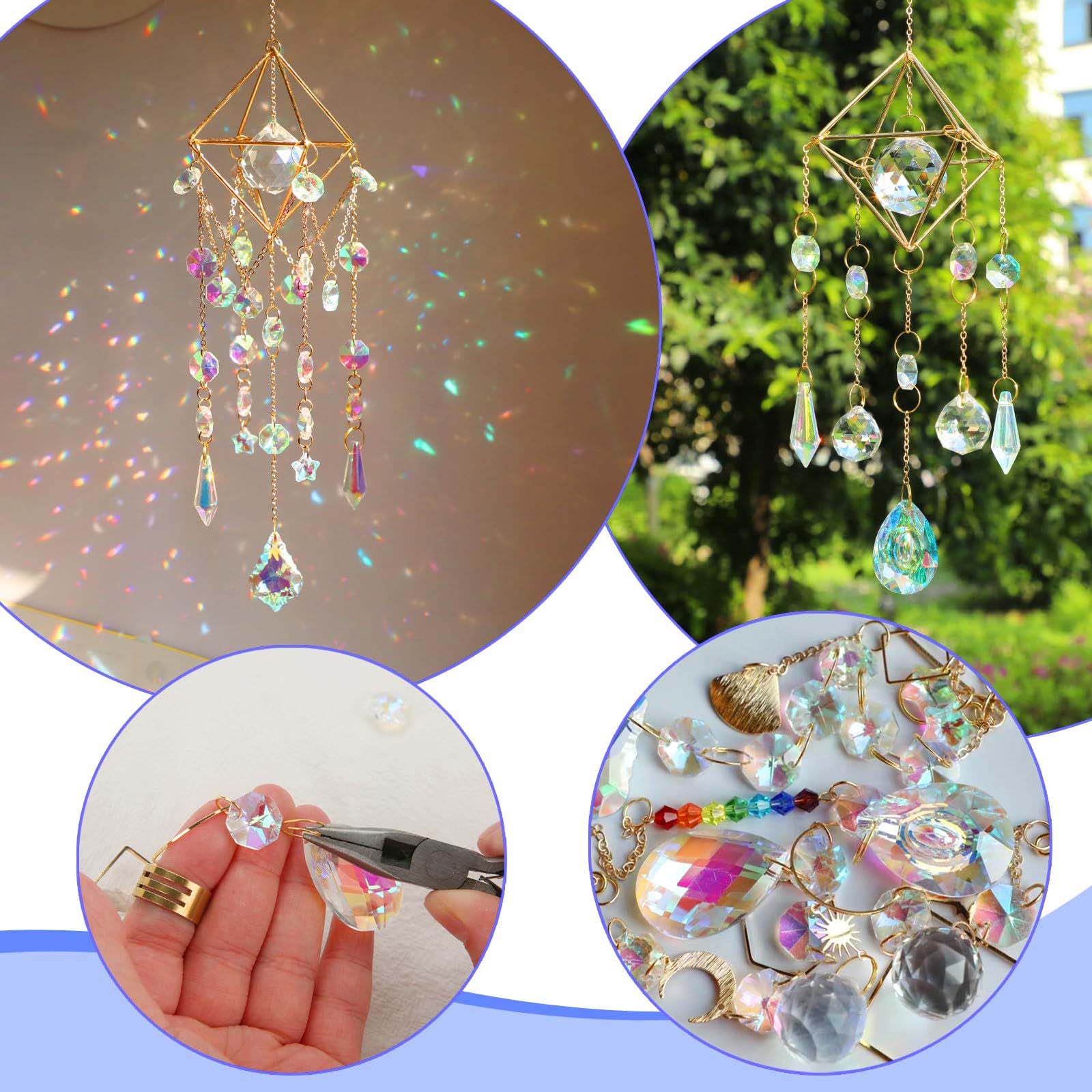 Kit DIY 400 pièces suncatchers pour adultes, matériel d’art créatif, cristaux et prismes suspendus, décoration intérieure lumineuse - 5