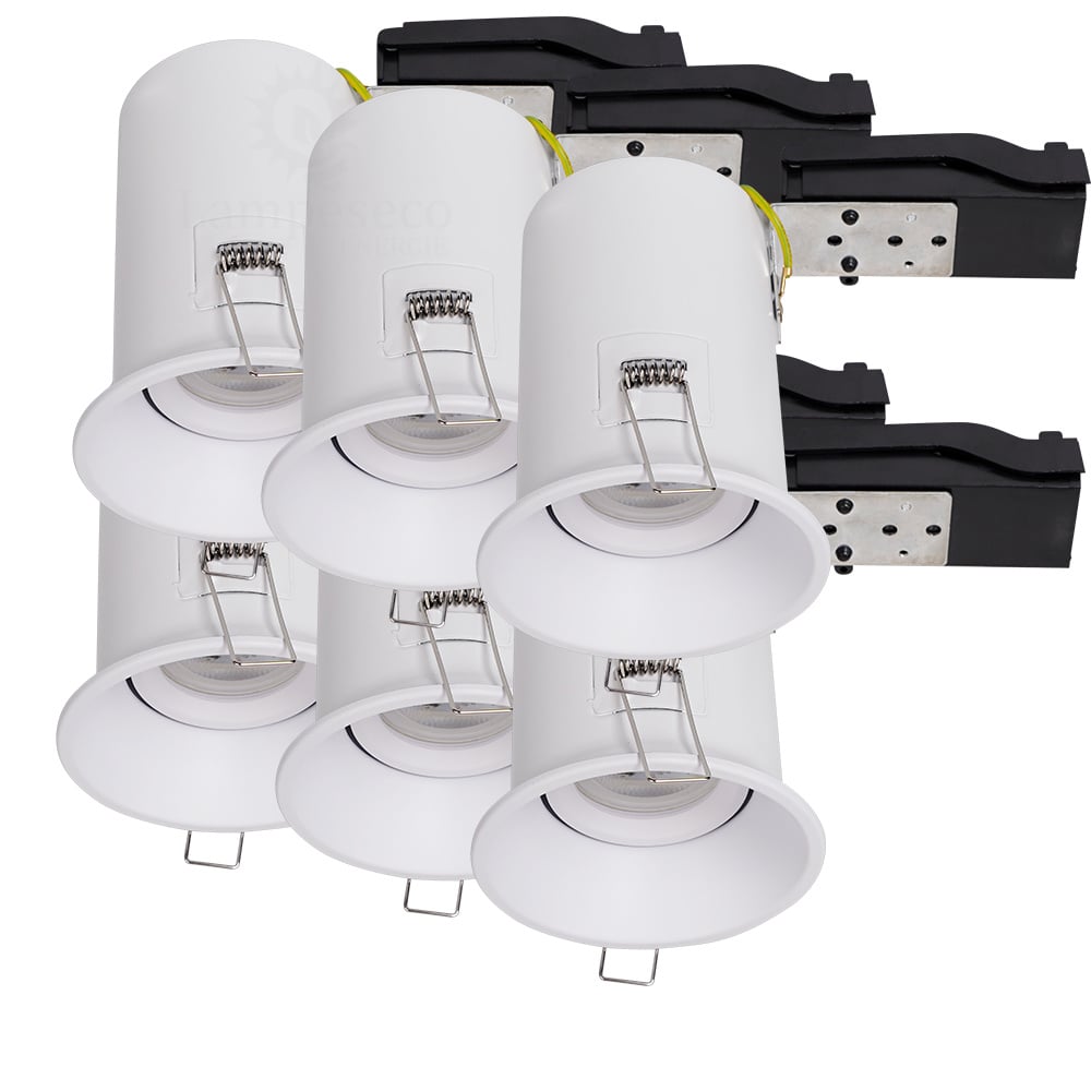 Europalamp 20 Faretti LED Orientabili BBC RT2012 Bianco + Lampadine 7W 6000K Incluse