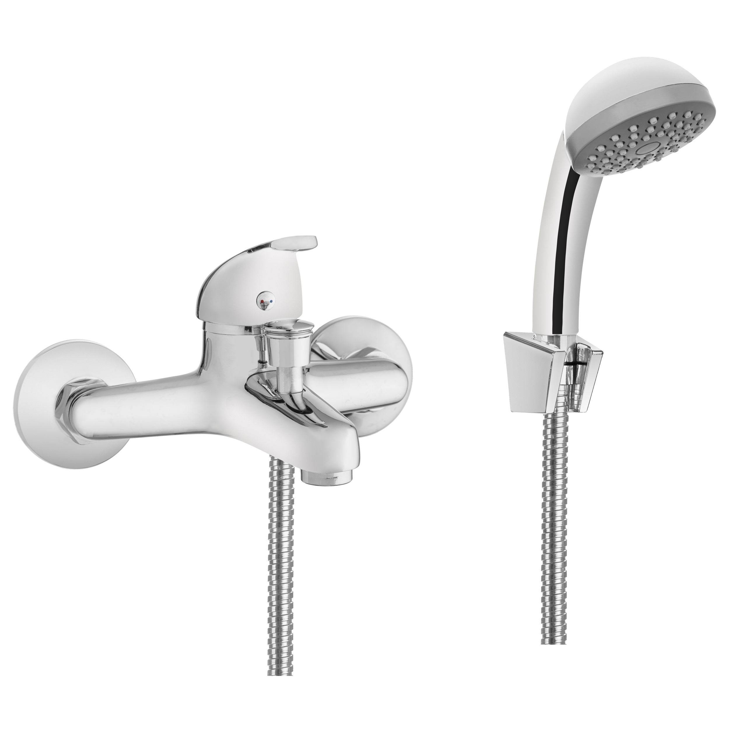 Bateria Wannowa Ścienna Kran do Wanny Jednouchwytowa INVENA Perea Chrom